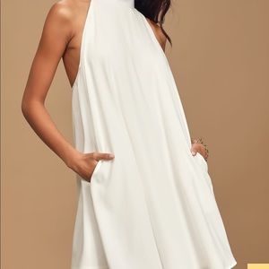 White shift dress